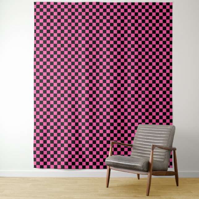 Tapiz Black and pink checkerboard pattern (In situ)