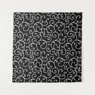 Tapiz Black and White allover seamless scroll designpatt