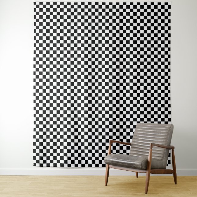 Tapiz Black and white checkerboard pattern  (In situ)