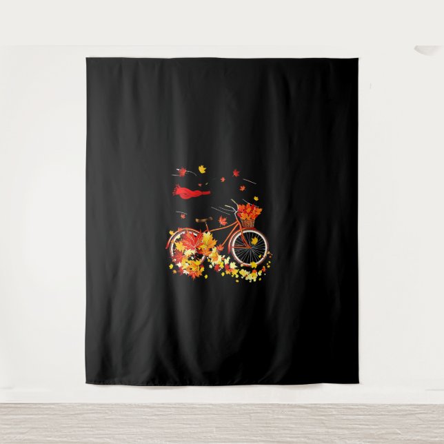 Tapiz Black Cat Autumn Funny Fall Cyclover (Anverso)