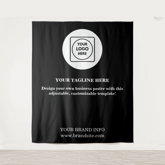 Tapiz Black Modern Corporate Event Logo Display Banner (Anverso)