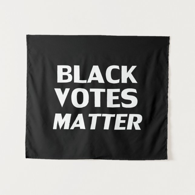 Tapiz "Black Votes Materia" blanco negro (Anverso (horizontal))