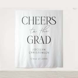 Tapiz Black White Cheers escribe sobre el fondo de la fo