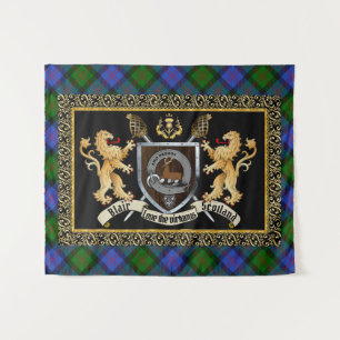 Tapiz Blair Clan Badge & Motto con Leones