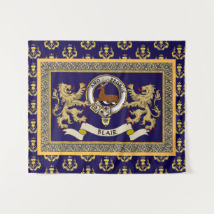 Tapiz Blair Clan Emblema Personalizado Azul
