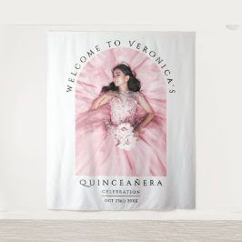 Tapiz Blanco De Estilo Sencillo Con Foto Clásica De Typo