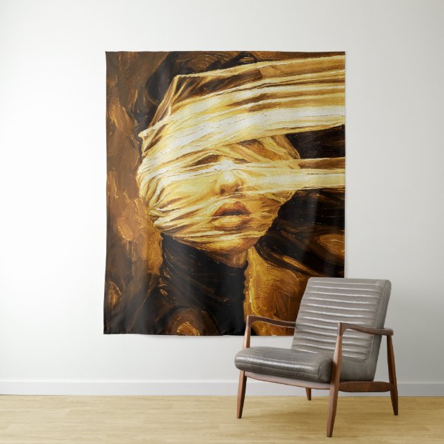 Tapiz Blindfolded Woman – Surreal Oil Art (In situ)