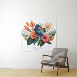 Tapiz Bliss tropical: Una Fusión Vibrante de la Flora