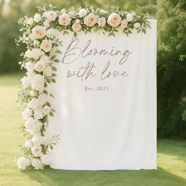 Tapiz Blooming With Love Wedding Photo Backdrop (Subido por el creador)