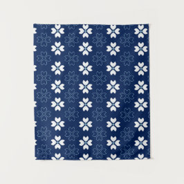 Tapiz Blue And White Floral Tapestry