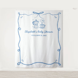 Tapiz Blue Baby Is Brewing Coffee Baby Shower