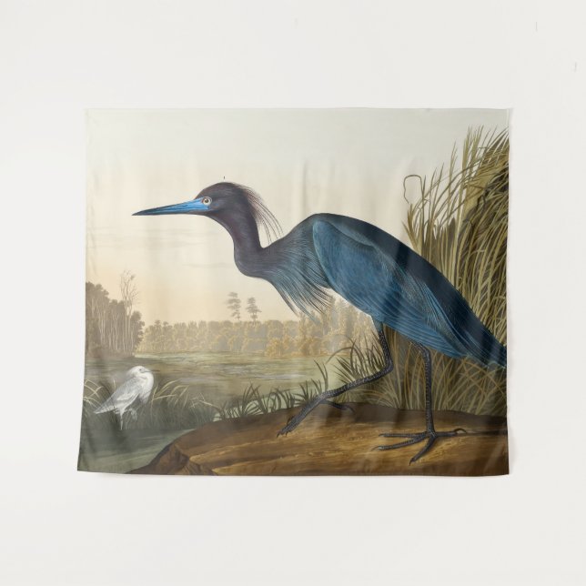 Tapiz Blue Crane o Heron, 1836, Las aves de América (Anverso (horizontal))