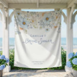 Tapiz Blue Floral Bridal Bridal Shower Backdrop Banner<br><div class="desc">Create a beautiful focal point with this blue floral bridal shower banner backdrop featuring soft blooms and a delicate bow. Perfect behind the dessert table,  gift table,  or photo area to tie your bridal shower theme together.</div>