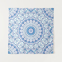Tapiz Blue Floral Mandala