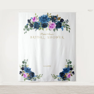 Tapiz Blue Fuchsia Floral Bridal Shower Photo Booth Prop