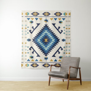 Tapiz Blue Horizon Nomad – Tribal Mínimo Diamante