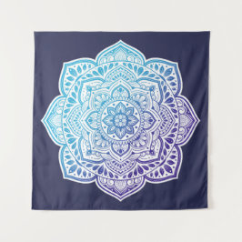 Tapiz Blue Moon Mandala Fine Art Tapestry
