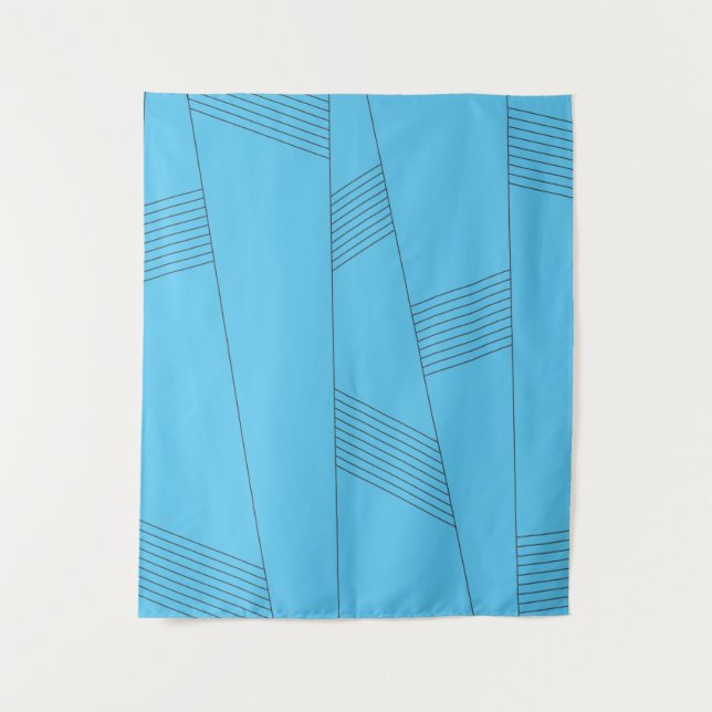 Tapiz Blue, simple, elegant, abstract line pattern (Anverso)