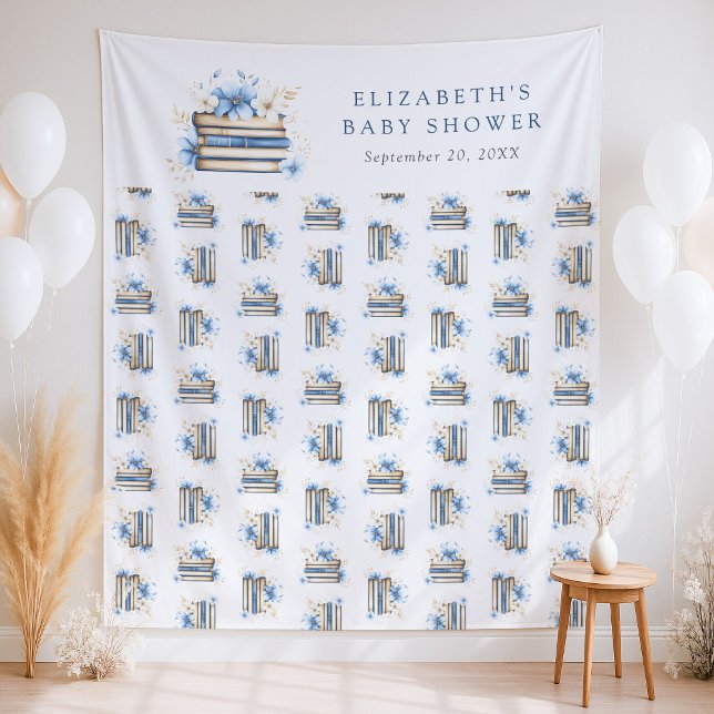 Tapiz Blue Storybook Baby Shower Backdrop (Subido por el creador)