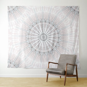 Tapiz Blush Gris Neutral Bohemio Mandala