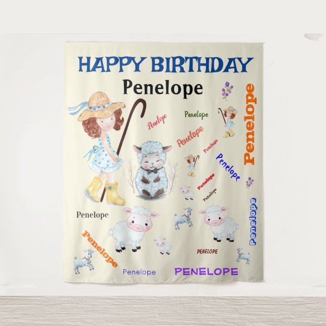 Tapiz BO PEEP NURSERY RHYME Word Cloud Name College (Anverso)