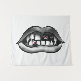 Tapiz Boca De Vampiros Con Fangs Y Criaturas Malvadas