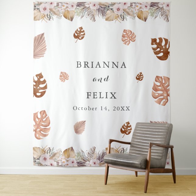 Tapiz Boda Boho Neutral Rústica (In situ)