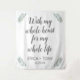 Tapiz Boda Con Todo Mi Corazón Vegetación Personalizada