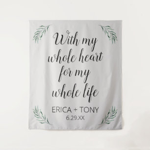 Tapiz Boda Con Todo Mi Corazón Vegetación Personalizada