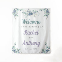 Boda de bienvenida Flores azules color morado
