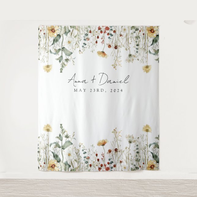 Tapiz Boda de campo de flores silvestres de verano (Anverso)