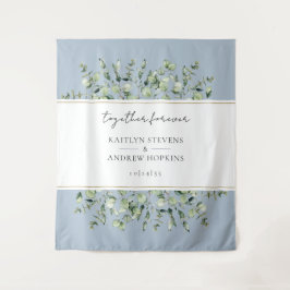 Tapiz Boda de Eucalipto Azul Polvoriento Juntos Para Sie