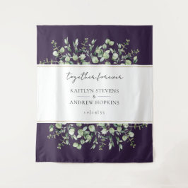 Tapiz Boda de eucalipto morado para siempre