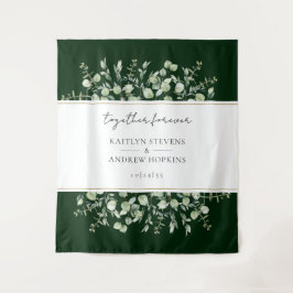 Tapiz Boda de eucalipto verde oscuro Juntos para siempre