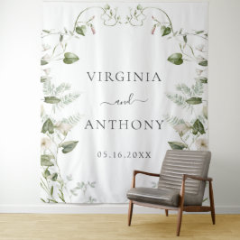 Tapiz Boda de flores silvestres elegantes acuarela