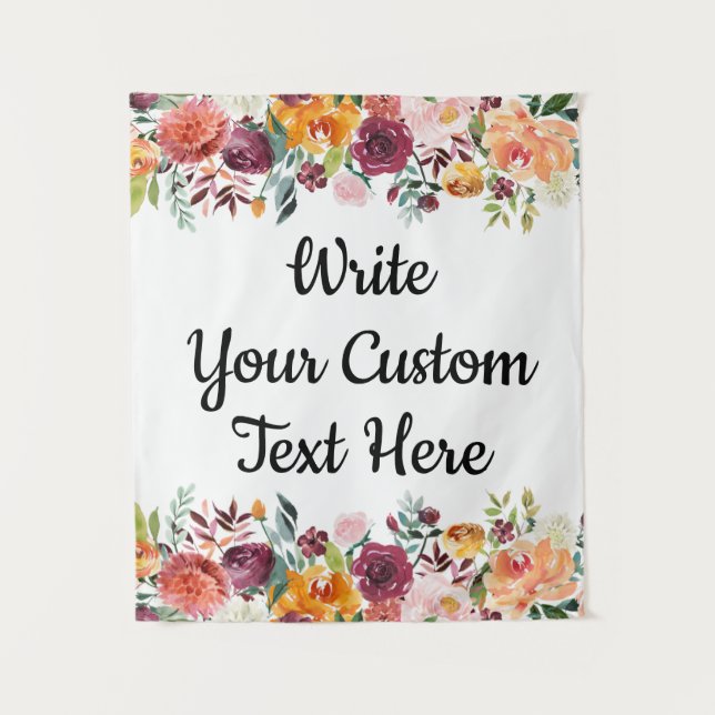 Tapiz Boda de fondo con patas de fondo florales en otoño (Anverso)