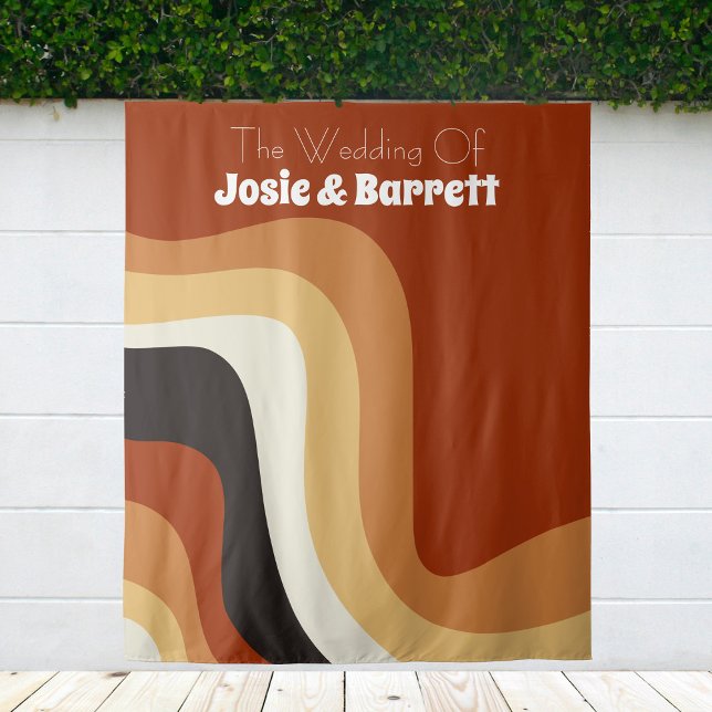 Tapiz Boda de fotos de Naranja funky retro 70 quemado (Subido por el creador)