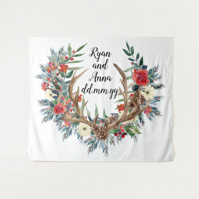 Tapiz Boda De Invierno, Caída Atrás, Foto De Booth Ta Na (Anverso (horizontal))