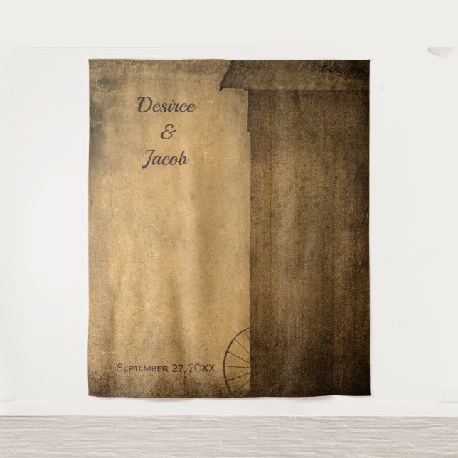 Tapiz Boda de la cabina fotográfica rusa de Barn occiden (Anverso)