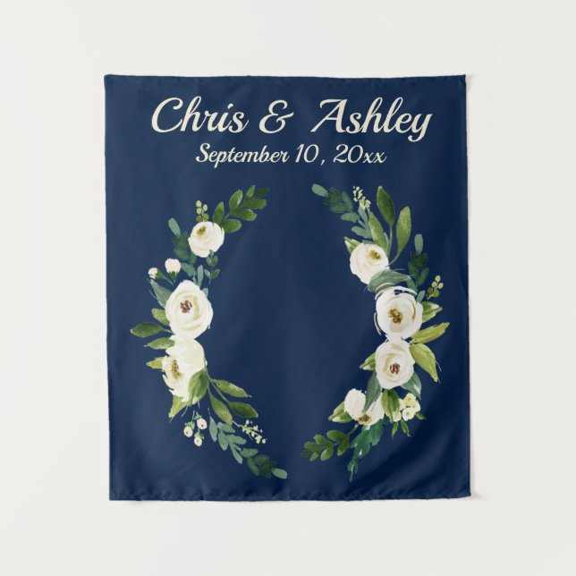 Tapiz Boda de la Marina personalizado sobre la vegetació (Anverso)