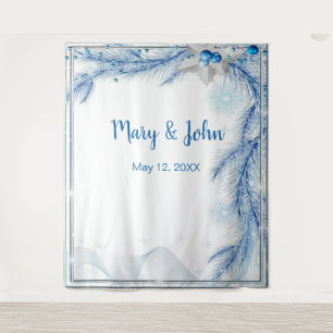 Tapiz Boda de Navidades de Invierno de Pino Azul