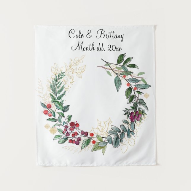 Tapiz Boda de navidades fondo, cabina fotográfica de rec (Anverso)