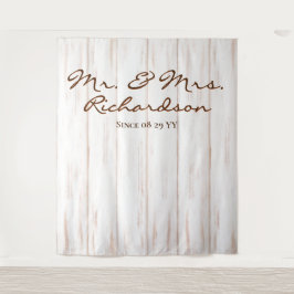 Tapiz Boda de Plantas de Madera Rustic Aged White Barn