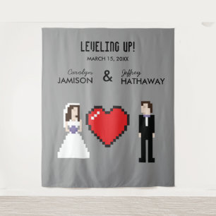 Tapiz Boda del corazón de 8 bits o contexto de compromis