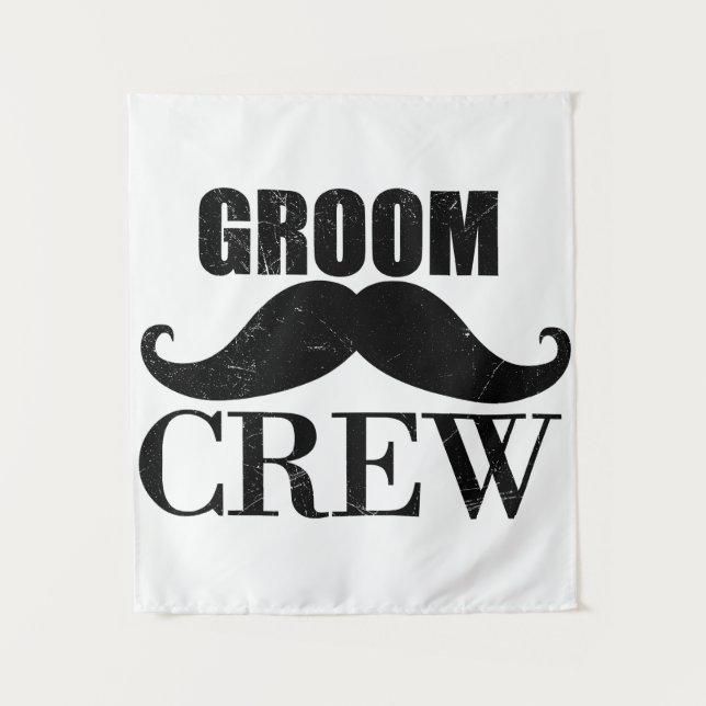 Tapiz Boda del partido Groom Crew Bachelor Regalo negro (Anverso)