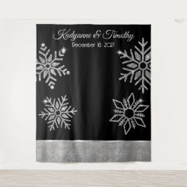 Tapiz Boda Diamond Snowflakes