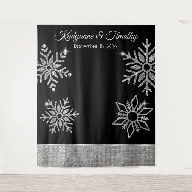 Tapiz Boda Diamond Snowflakes (Anverso)