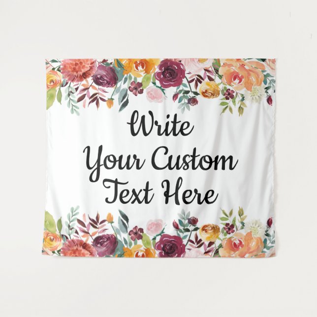Tapiz Boda Floral Caída Fondo Boho Photo Booth Prooth (Anverso (horizontal))
