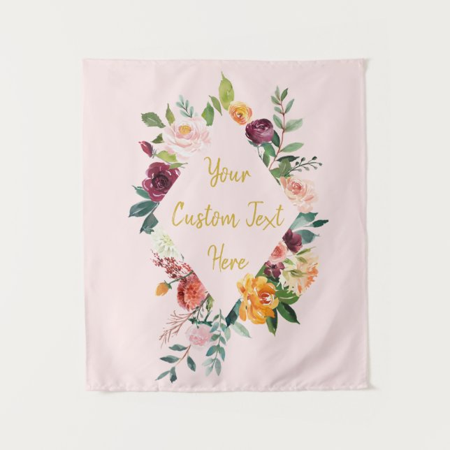 Tapiz Boda Floral Fondo de recepción Foto Booth Prop (Anverso)