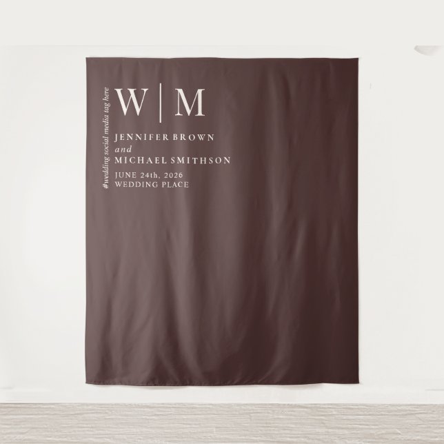 Tapiz Boda Formal simple Dual Chocolate Marrón Beige (Anverso)